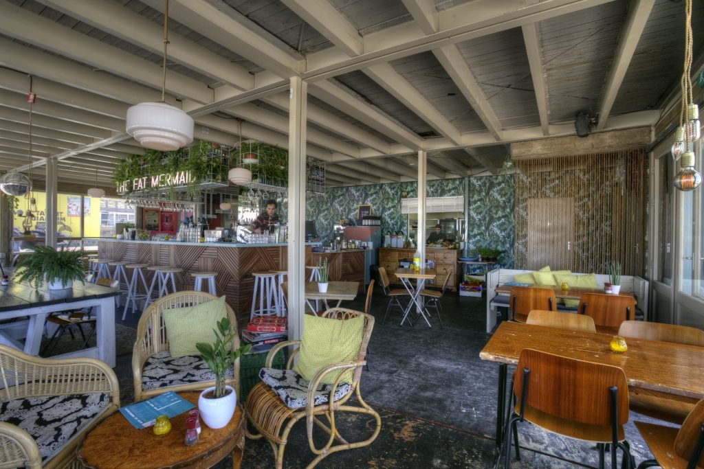 The Fat Mermaid wall with jungle print